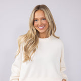 Simply Southern Womens Clothing Laney Modal Pullover for Women in Off White