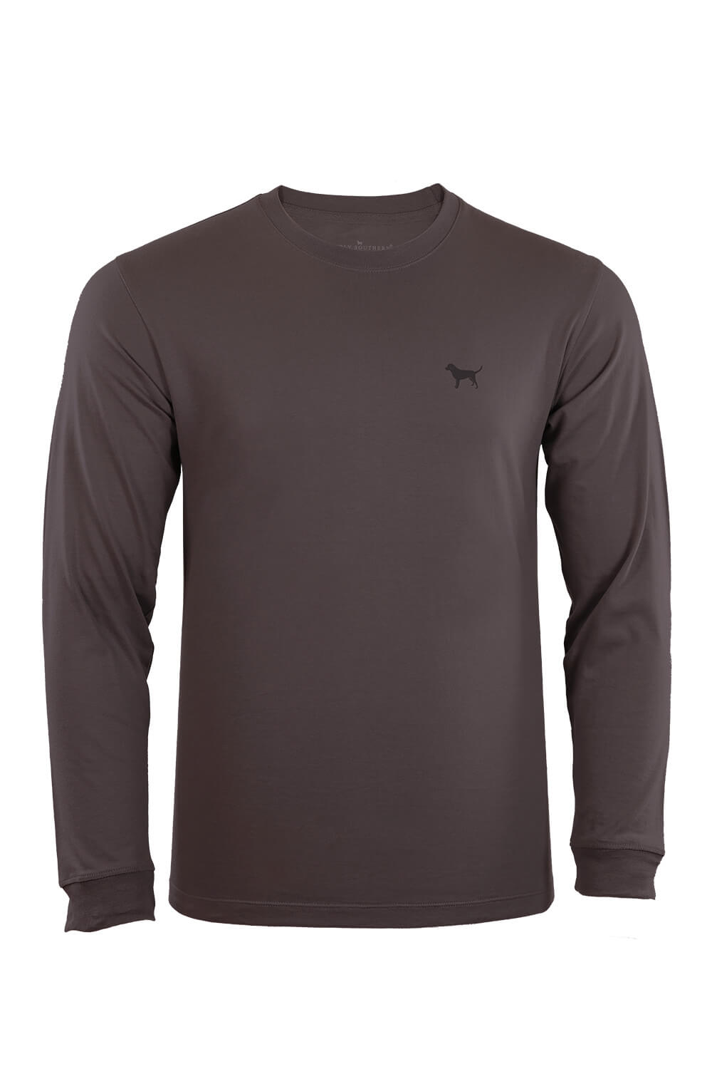 Simply Southern Long Sleeve Brown Dog T-Shirt for Men in Grey