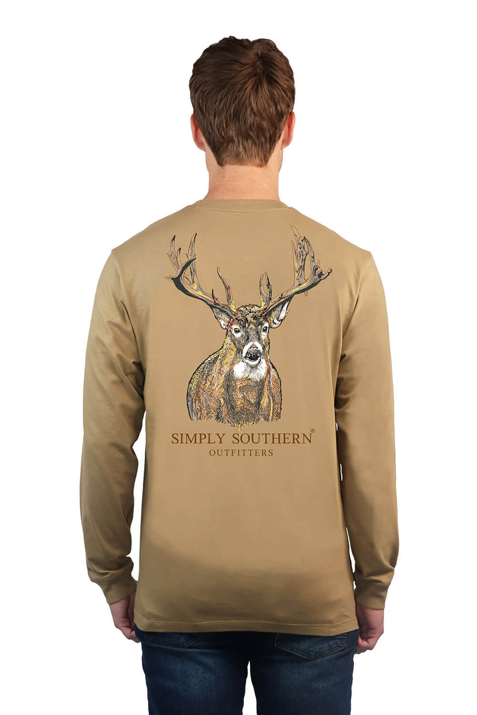 Simply Southern Long Sleeve Deer T-Shirt for Men in Brown | ULS