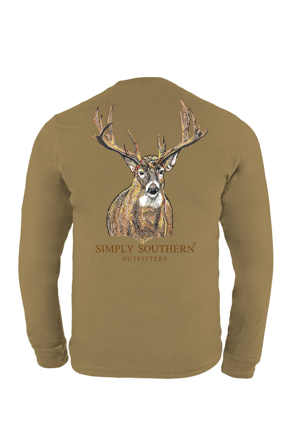 Simply Southern Long Sleeve Deer T-Shirt for Men in Brown | ULS