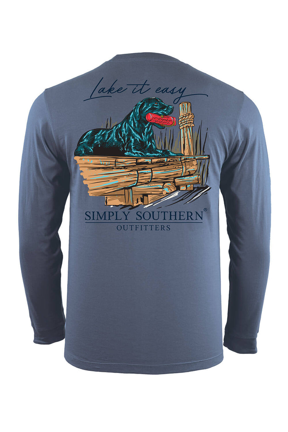 Simply Southern Fish Logo T-Shirt for Men in Blue