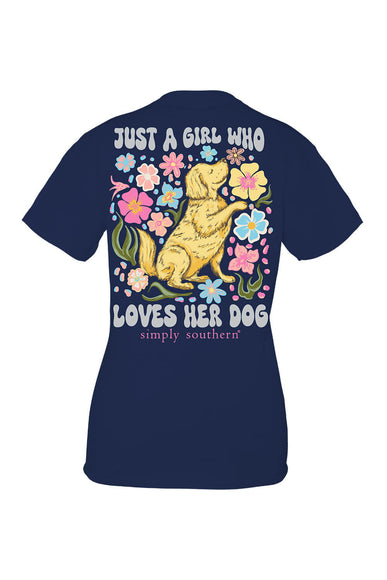 Simply Southern Shirts Women Loves Her Dog T-Shirt for Women in Navy 