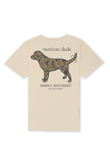 Simply Southern Camo Dog T-Shirt for Men in Sand