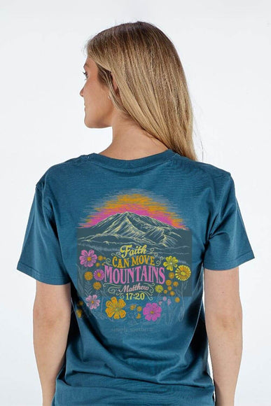 Simply Southern Faith Can Move Mountains T-Shirt for Women in Comet