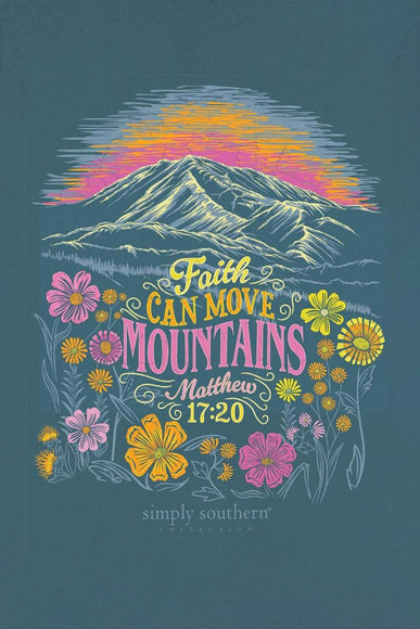 Simply Southern Faith Can Move Mountains T-Shirt for Women in Comet