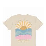 Simply Southern Youth New Patch Sunrise T-Shirt for Girls in Wisp