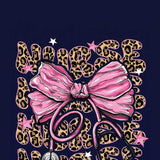 Simply Southern Plus Size Pink Bow Nurse T-Shirt for Women in Navy