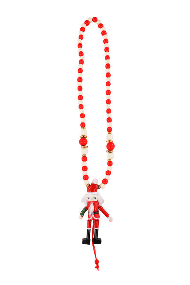 Simply Southern Oversized Wooden Santa Tree Necklace in Santa Red 