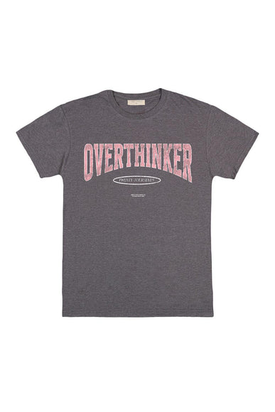 Simply Southern Plus Size Overthinker T-Shirt for Women in Iron Heather