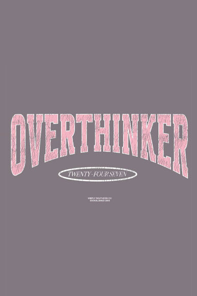 Simply Southern Plus Size Overthinker T-Shirt for Women in Iron Heather