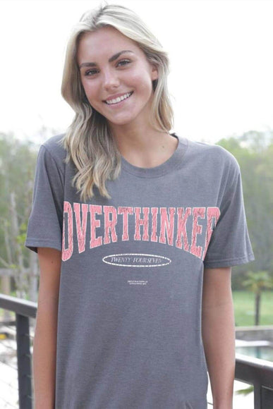  Simply Southern Overthinker T-Shirt for Women in Iron Heather 