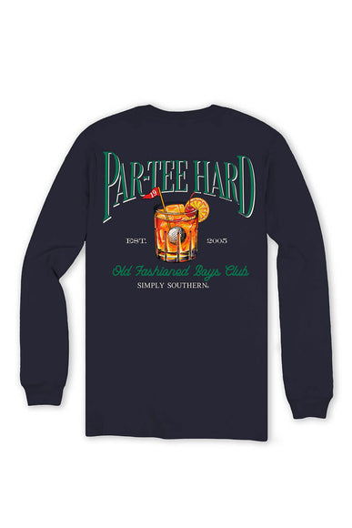 Men's Simply Southern T-Shirt Long Sleeve Partee Hard T-Shirt for Men in Navy