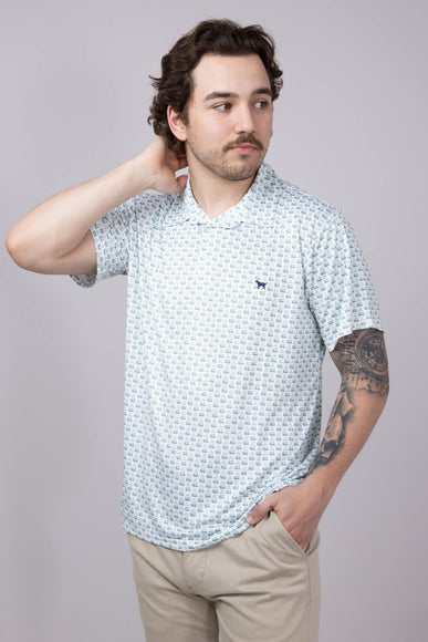 Simply Southern Golf Pattern Polo for Men in Green