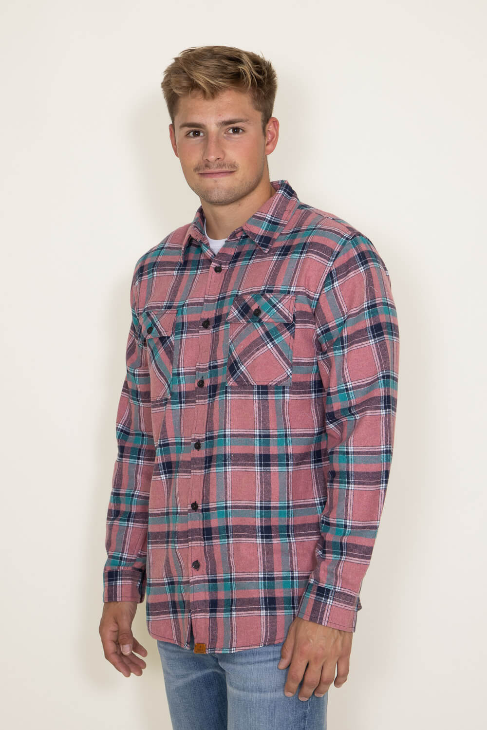 Flag & Anthem Belhaven Double Layer Plaid Shirt for Men in Red