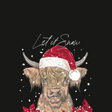 Simply Southern Plus Size Let It Snow Santa Cow T-Shirt for Women in Black