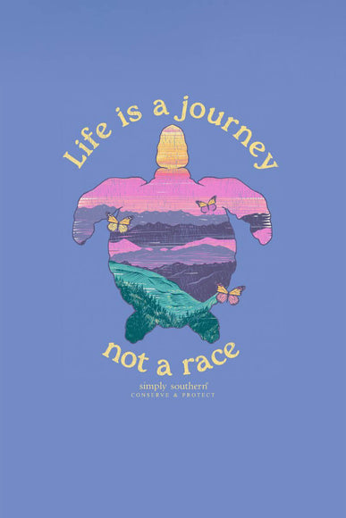 Simply Southern Plus Size Long Sleeve Life is a Journey Not A Race Turtle T-Shirt for Women in Vista