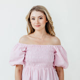 Simply Southern Puff Scallop Top for Women in Light Pink