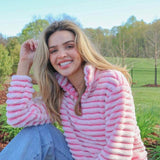 Women's Simply Southern Sherpa Luxe Quarter Zip Front Pullover for Women in Candy Pink