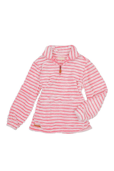 Women's Simply Southern Sherpa Luxe Quarter Zip Front Pullover for Women in Candy Pink