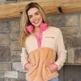 Women's Simply Southern Simply Soft Pullover for Women in Honey Color Block 