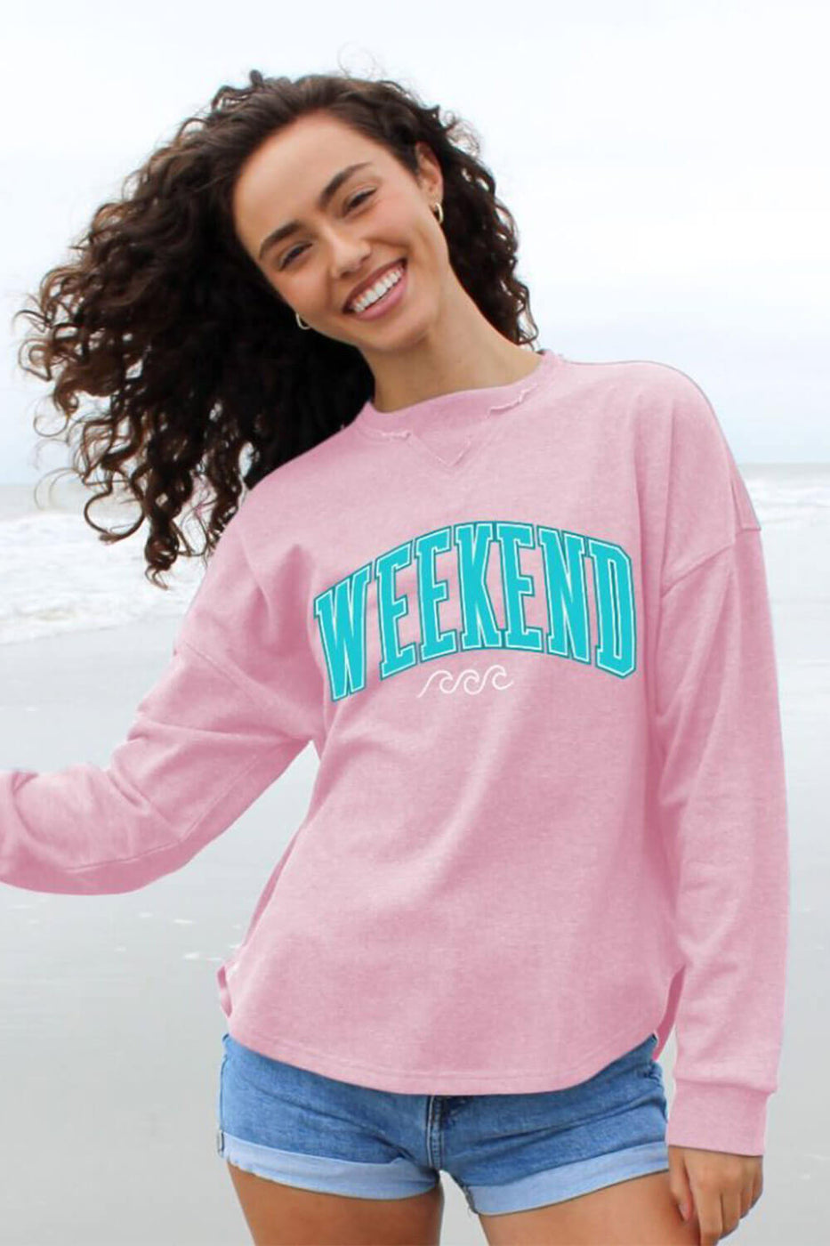 Weekend Vibes Only Hot Pink Sweatshirt – Southern Bliss Company