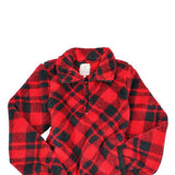 Simply Southern Quarter Zip Front Pullover for Women in Red/Black Plaid