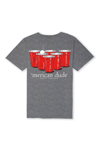 Simply Southern Red Cup T-Shirt for Men in Grey