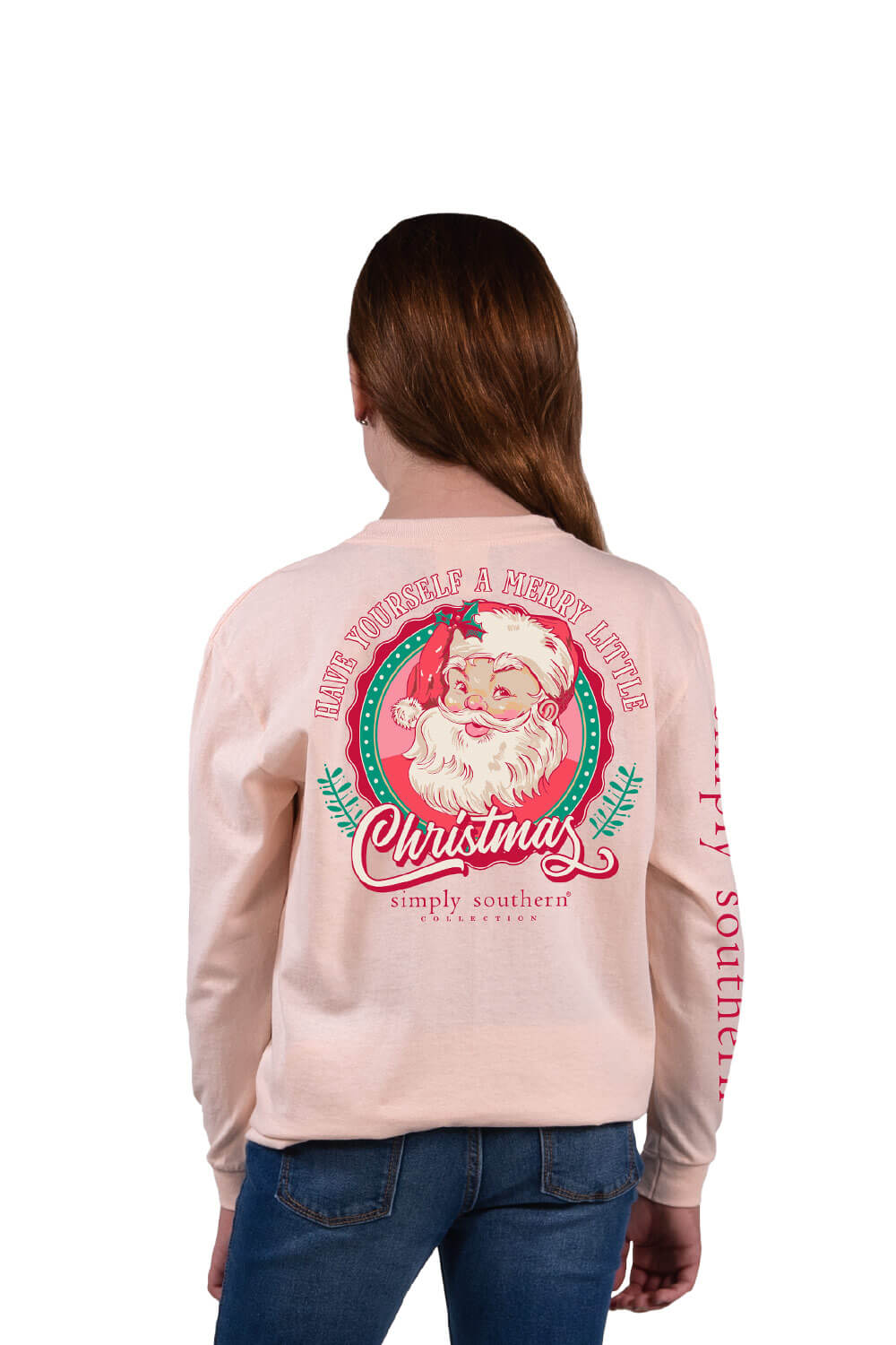 Sale Simply Southern Preppy Christmas Turtle Pink Long Sleeve T-Shirt Youth Medium / Pink