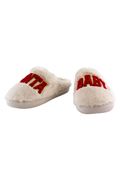 Simply Southern Santa Baby Bunny Slippers for Women in White