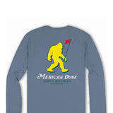 Simply Southern Men's T-Shirts Long Sleeve Sasquatch Golf T-Shirt for Men in Blue