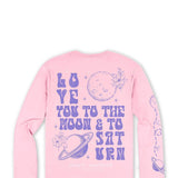 Simply Southern Long Sleeve Saturn T-Shirt for Women in Candy Pink