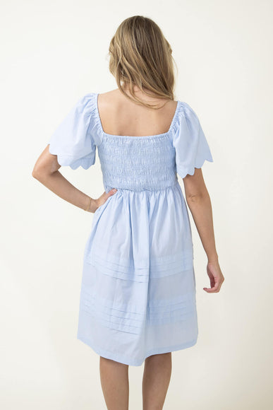 Simply Southern Scallop Dress for Women in Sky Blue