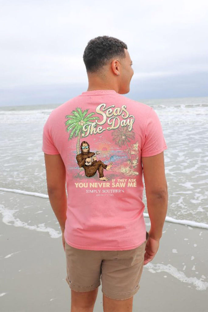 Simply Southern Boat & Salty Waters T-Shirt for Men in Blue