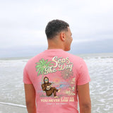 Simply Southern Seas The Day T-Shirt for Men in Pink