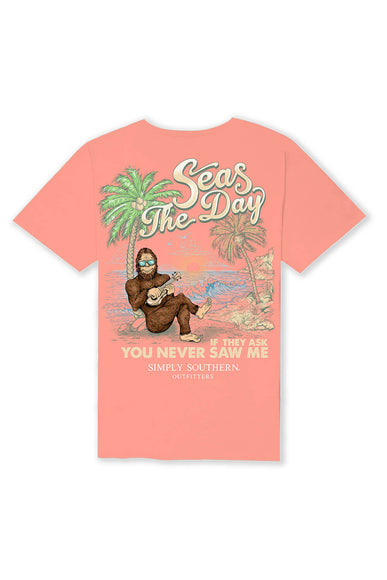 Simply Southern Seas The Day T-Shirt for Men in Pink