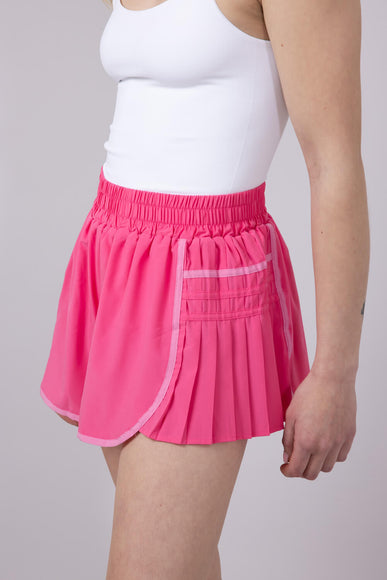 Simply Southern Side Pleated Shorts for Women in Hot Pink