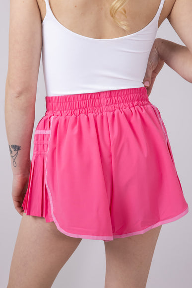 Simply Southern Side Pleated Shorts for Women in Hot Pink