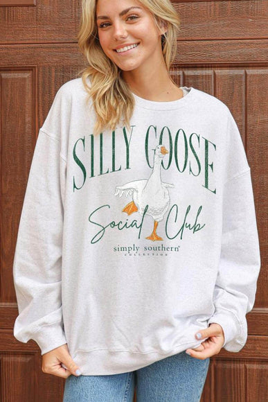 Simply Southern Silly Goose Social Club Sweatshirt for Women in Flurry