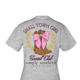 Women's Simply Southern Plus Size Small Town Girl T-Shirt for Women in Heather Grey