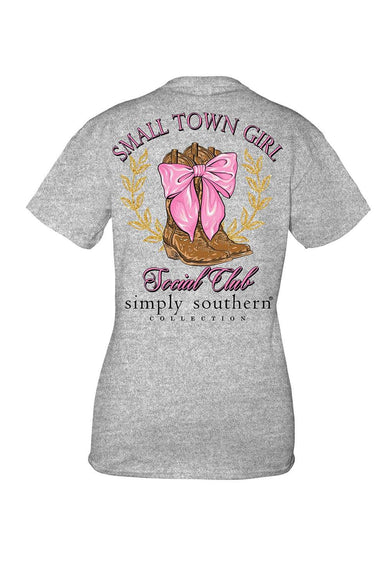 Women's Simply Southern Plus Size Small Town Girl T-Shirt for Women in Heather Grey