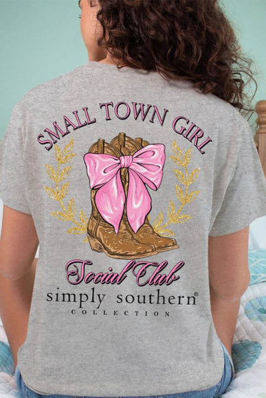 Women's Simply Southern T-Shirt Small Town Girl T-Shirt for Women in Heather Grey