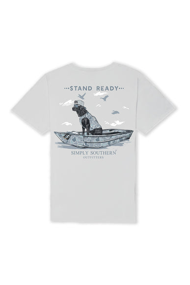 Simply Southern Dog Boat T-Shirt for Men in Light Grey