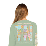 Simply Southern | Tennessee Good Vibes Only | Preppy and Stylish Women's  Sage Relaxed-Fit Long Sleeve T-Shirt