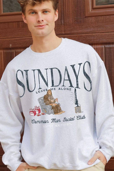 Simply Southern Sunday Crewneck Sweatshirt for Men in Flurry