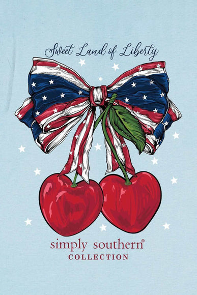 Simply Southern Plus Size Land Of Liberty T-Shirt for Women in Ice