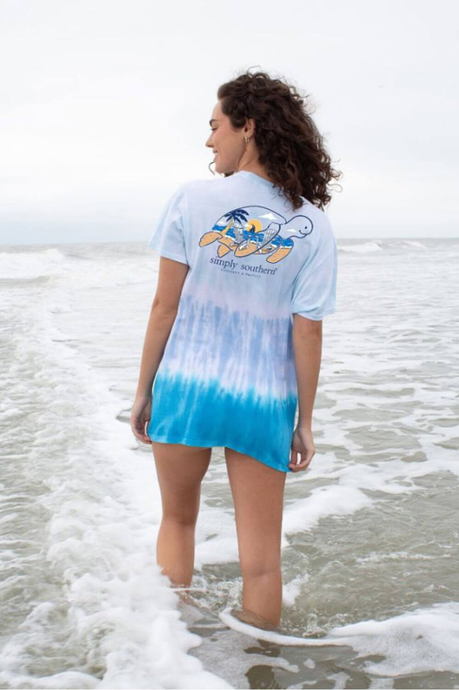 Huk Women ' S Spiral Dye Double Header Shirt - Beach Glass