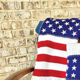 Simply Southern Sweater USA Flag Blanket in Cream