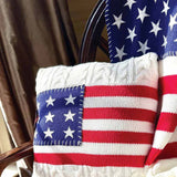 Simply Southern Sweater USA Flag Pillow in Cream