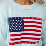 Simply Southern USA Sweater for Women in Sea Foam