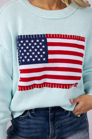 Simply Southern USA Sweater for Women in Sea Foam